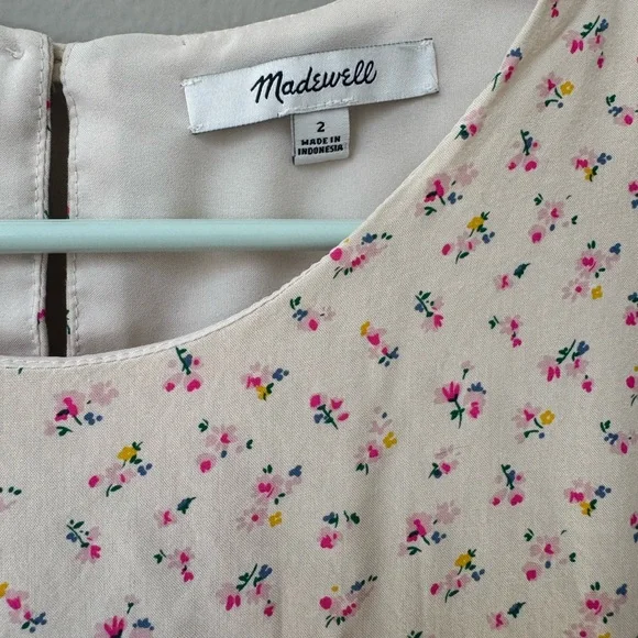 Madewell Light Cream Floral Mini Dress - Picture 5 of 10